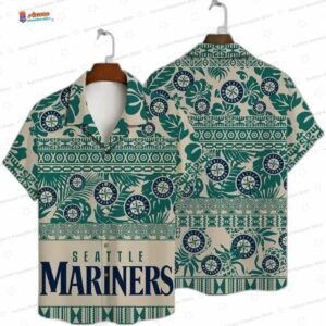 Tropical Palms Seattle Mariners Hawaiian Shirt, Teal Aloha Vibes