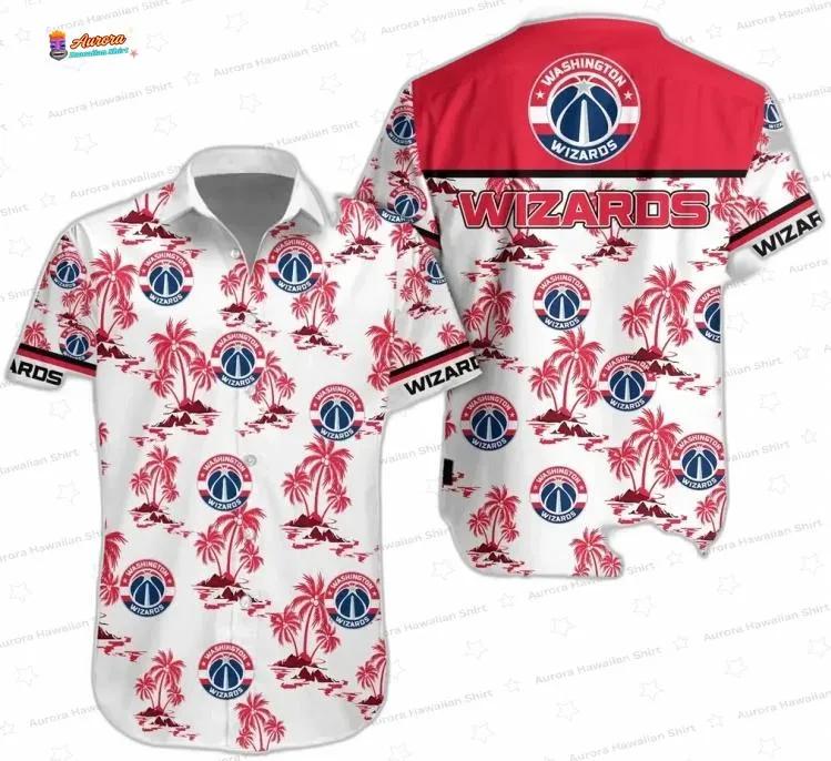 Red Palm Island Washington Wizards Hawaiian Shirts Red Palm Island Washington Wizards Hawaiian Shirts