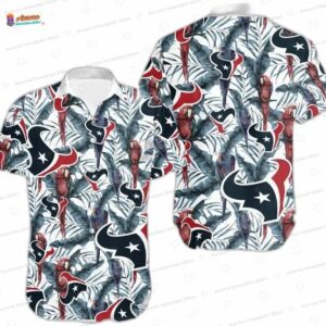 Parrot Palm Leaf Houston Texans Vacation Hawaiian Shirt