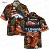Orange Waves of Victory Denver Broncos Hawaiian Shirt, Jungle Style Aloha Button-Up