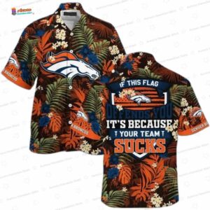 Tropical Rivalry Denver Broncos Hawaiian Shirt, Palm Leaf Quote Style
