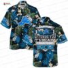 Toon Squad Detroit Lions Hawaiian Shirt, Blue Floral Kickoff Button-Up