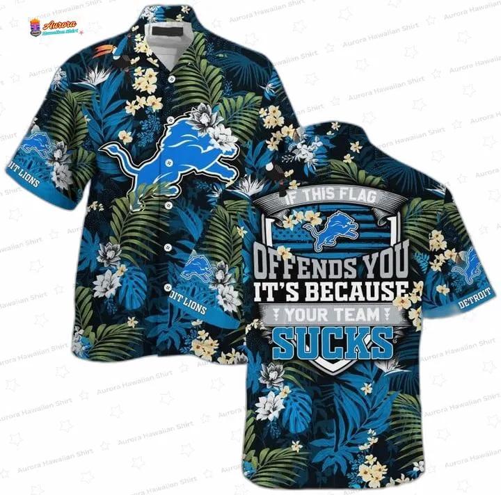 Tropical Rivalry Detroit Lions Hawaiian Shirt, Funny Palm Game Day Button-Up Tropical Rivalry Detroit Lions Hawaiian Shirt, Funny Palm Game Day Button-Up