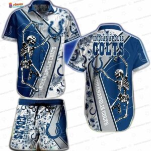 Dancing Skeleton Indianapolis Colts Funny Hawaiian Shirt