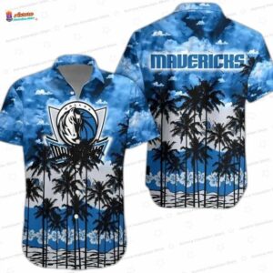 Blue Storm Palm Horizon Dallas Mavericks Hawaiian Shirts