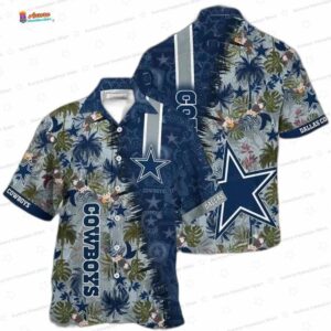 Tropical Spirit Dallas Cowboys Hawaiian Shirt, Paradise Game Day Button-Up