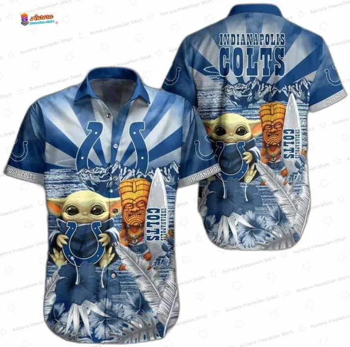 Tropical Wave Indianapolis Colts Hawaiian Shirt Aloha Vibes Tropical Wave Indianapolis Colts Hawaiian Shirt Aloha Vibes