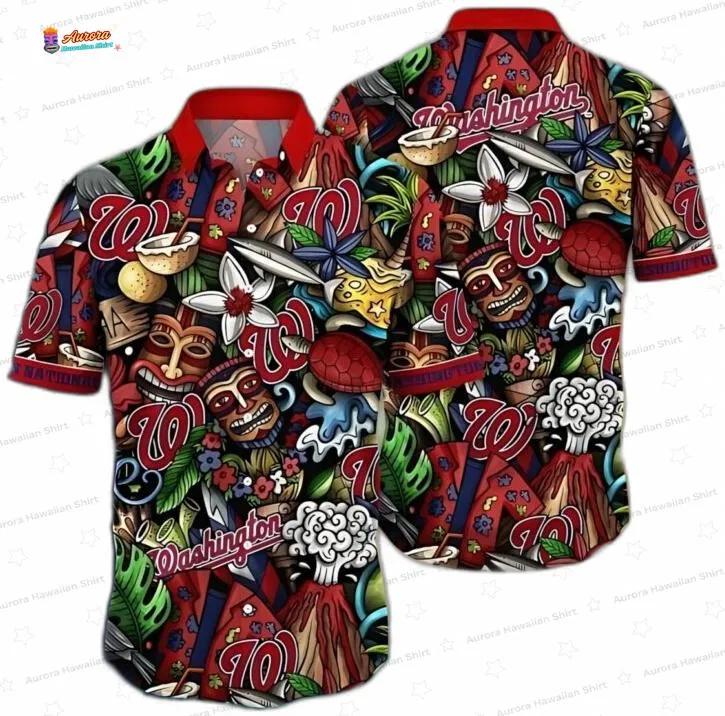 Tropical Splash Island Vibes Washington Nationals Hawaiian Shirt Tropical Splash Island Vibes Washington Nationals Hawaiian Shirt
