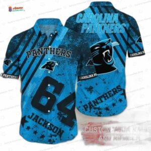 Custom Tropical Storm Carolina Panthers Hawaiian Shirt, Blue Aloha Game Day