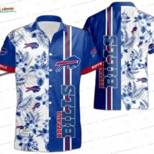 Tropical Stripe Buffalo Bills Hawaiian Shirt for Game Day Fans