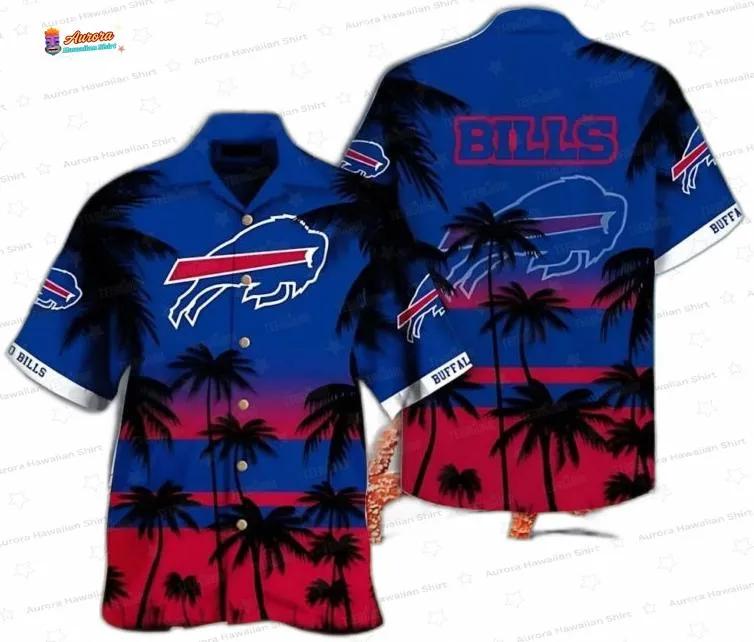 Tropical Sunset Buffalo Bills Hawaiian Shirt, Blue Red Beachside Football Aloha Button-Up for NFL Fan Gift Tropical Sunset Buffalo Bills Hawaiian Shirt, Blue Red Beachside Football Aloha Button-Up for NFL Fan Gift