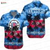 Royal Blue Red Surf Doodle LA Clippers Hawaiian Shirts Royal Blue Red Surf Doodle LA Clippers Hawaiian Shirts