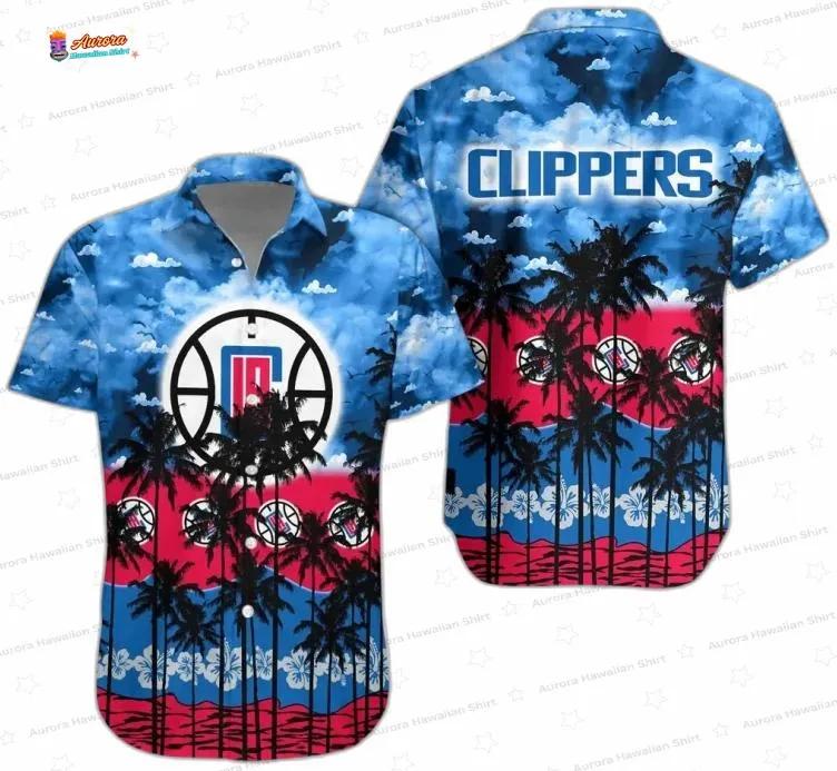 Blue Crimson Palm Coast LA Clippers Hawaiian Shirt – Coastal Game Day Style Blue Crimson Palm Coast LA Clippers Hawaiian Shirt – Coastal Game Day Style