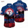 Tropical Tiki Texas Rangers Hawaiian Shirt, Jungle Style Aloha Button-Up