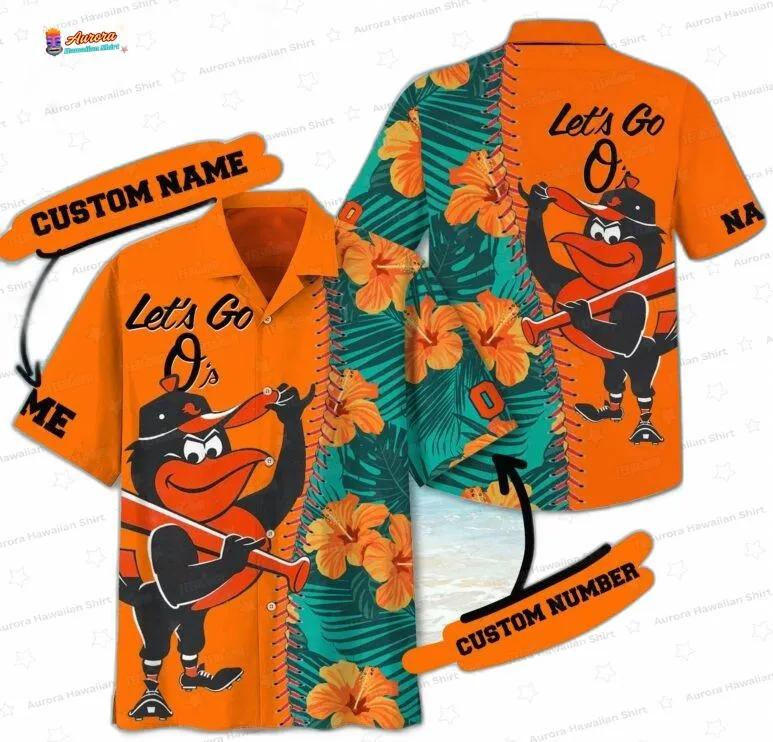 Custom Tropical Swing Baltimore Orioles Hawaiian Shirt, Orange Palm Style Custom Tropical Swing Baltimore Orioles Hawaiian Shirt, Orange Palm Style