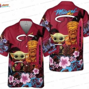 Baby Alien Tiki Hibiscus Miami Heat Hawaiian Shirts