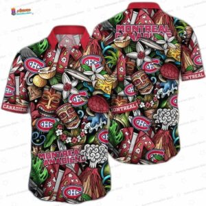 Tiki Volcano Montreal Canadiens Hawaiian Shirt – Island Hockey Fan Style