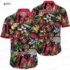 Tiki Ottawa Senators Hawaiian Shirt – Red Tropical Paradise
