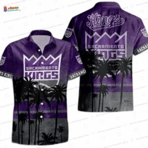 Purple Twilight Palm Sacramento Kings Hawaiian Shirt – Coastal Statement Fan Style