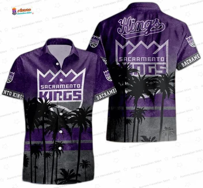 Purple Twilight Palm Sacramento Kings Hawaiian Shirt – Coastal Statement Fan Style Purple Twilight Palm Sacramento Kings Hawaiian Shirt – Coastal Statement Fan Style