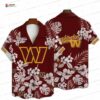 Heritage Patchwork Washington Commanders Hawaiian Shirt, Island Fan Aloha Button-Up