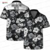 Black White Botanical Patchwork Brooklyn Nets Hawaiian Shirts