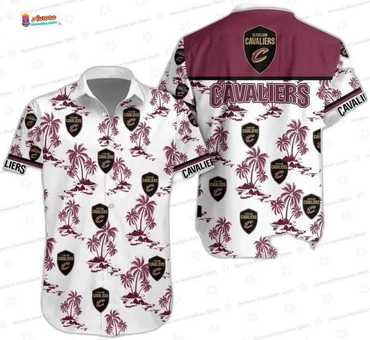 Burgundy Palm Island Cleveland Cavaliers Hawaiian Shirts Burgundy Palm Island Cleveland Cavaliers Hawaiian Shirts