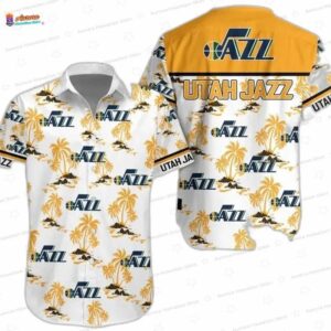 Golden Palm Coast Utah Jazz Hawaiian Shirt – Retro Resort Fan Style
