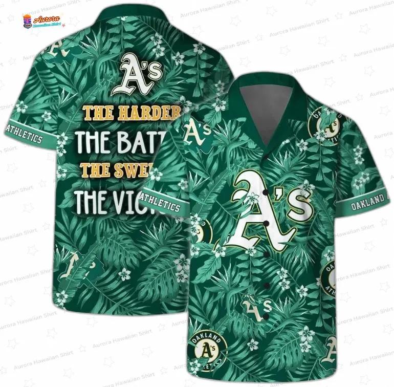 Green Tropical Victory Oakland Athletics Hawaiian Shirt, Game Day Aloha Button-Up Green Tropical Victory Oakland Athletics Hawaiian Shirt, Game Day Aloha Button-Up