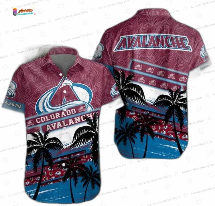 Burgundy Palm Colorado Avalanche Hawaiian Shirt – Ocean Design