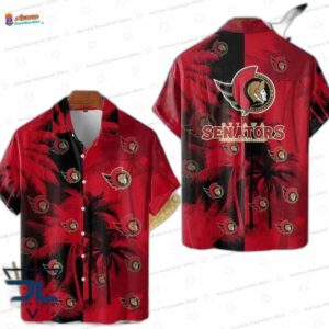 Crimson Palm Dusk Ottawa Senators Hawaiian Shirt – Tropical Hockey Fan Style