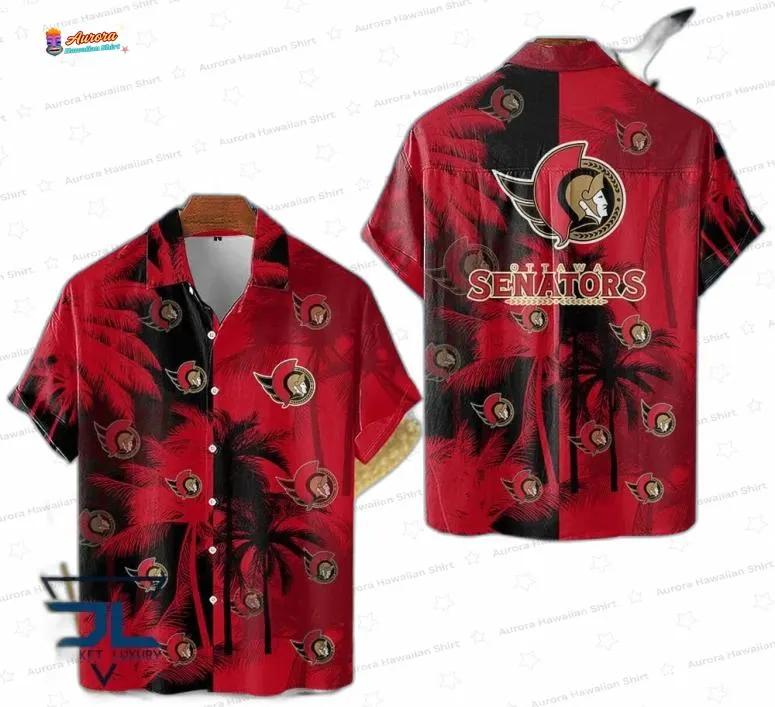 Crimson Palm Dusk Ottawa Senators Hawaiian Shirt – Tropical Hockey Fan Style Crimson Palm Dusk Ottawa Senators Hawaiian Shirt – Tropical Hockey Fan Style