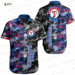 Twilight Palm Texas Rangers Hawaiian Shirt, Limited Fan Style