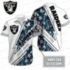 Personalized Sunset Thunder Las Vegas Raiders Hawaiian Shirt, Gray Palm Game Day Button-Up Personalized Sunset Thunder Las Vegas Raiders Hawaiian Shirt, Gray Palm Game Day Button-Up