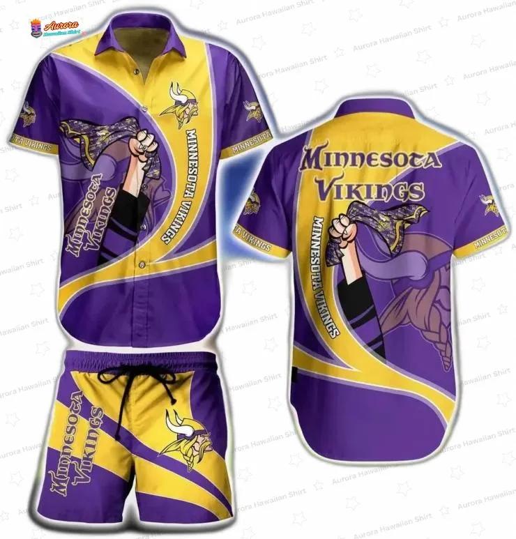 Victory Horn Minnesota Vikings Hawaiian Shirt, Purple Gold Game Day Set Victory Horn Minnesota Vikings Hawaiian Shirt, Purple Gold Game Day Set