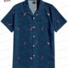 Navy Tropical Bloom Los Angeles Angels Hawaiian Shirt, Baseball Fan Aloha Button-Up