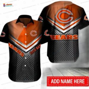 Custom Victory Vibe Chicago Bears Hawaiian Shirt, Orange Street Game Day