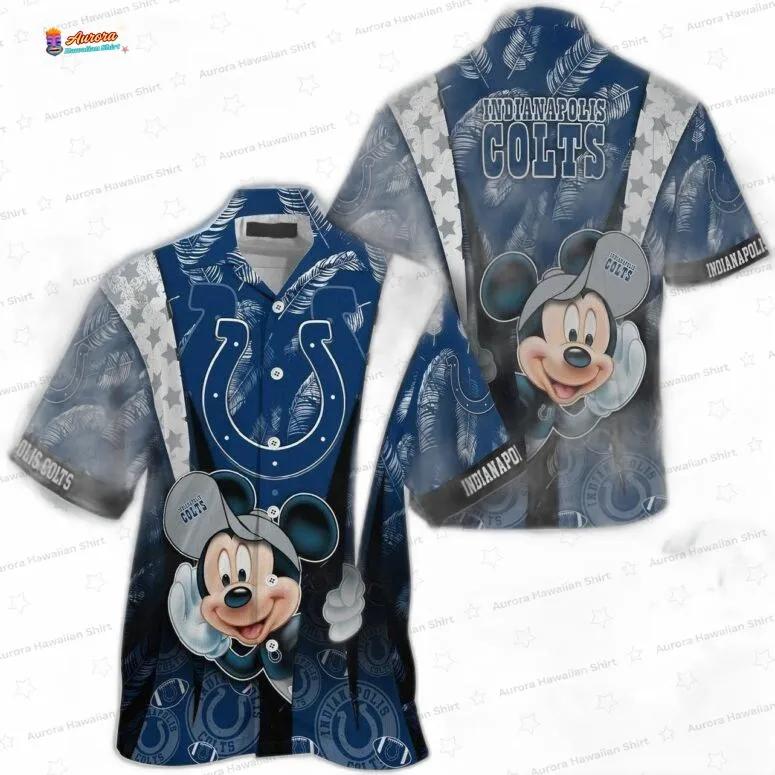Mickey Horseshoe Indianapolis Colts Hawaiian Shirt Game Day Aloha Vibes Mickey Horseshoe Indianapolis Colts Hawaiian Shirt Game Day Aloha Vibes