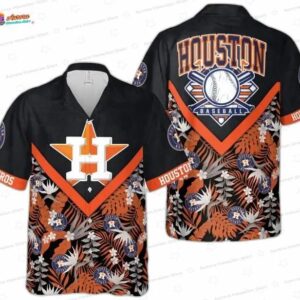 Vintage Baseball Tropical Houston Astros Hawaiian Shirt, Black Summer Vibes