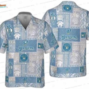 Vintage Blue Patch Milwaukee Brewers Hawaiian Shirt – Paradise Style