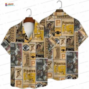 Vintage Collage Pittsburgh Pirates Resort Style Hawaiian Shirt