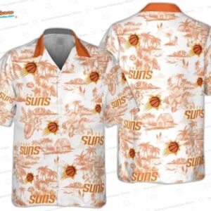 Orange Vintage Island Phoenix Suns Hawaiian Shirts