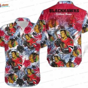 Red Floral Chicago Blackhawks Hawaiian Shirt – Team Design
