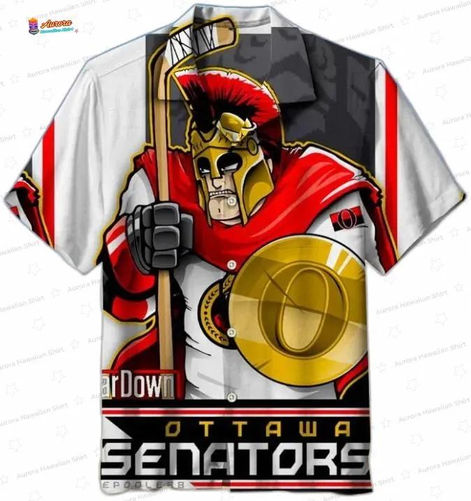 Red Gold Gladiator Ottawa Senators Hawaiian Shirts Red Gold Gladiator Ottawa Senators Hawaiian Shirts