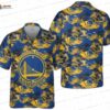 Blue Toucan Hibiscus Golden State Warriors Hawaiian Shirts