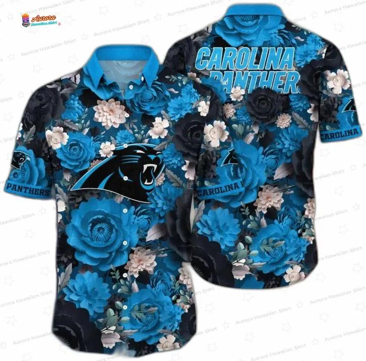 Blue Rose Wave Rider Carolina Panthers Hawaiian Shirt, Victory Game Day Blue Rose Wave Rider Carolina Panthers Hawaiian Shirt, Victory Game Day