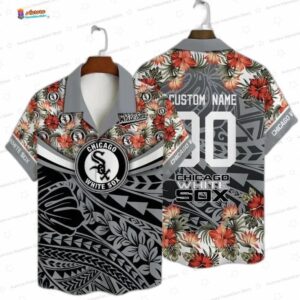 Personalized Flower Pattern Chicago White Sox Hawaiian Shirt, Ocean Sunset Style