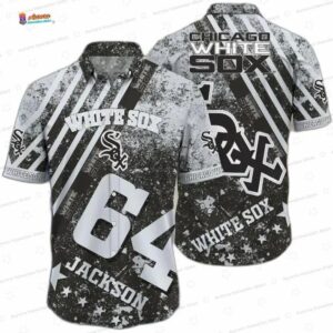 Personalized Chicago White Sox Hawaiian Shirt, Black Palm Breeze Style