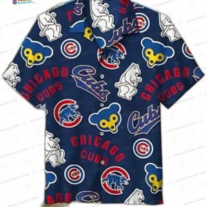 Windy City Fanatic Bear Pattern Chicago Cubs Hawaiian Shirt