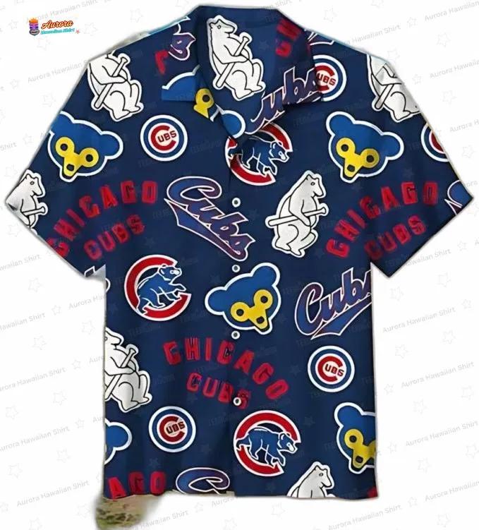 Windy City Fanatic Bear Pattern Chicago Cubs Hawaiian Shirt Windy City Fanatic Bear Pattern Chicago Cubs Hawaiian Shirt